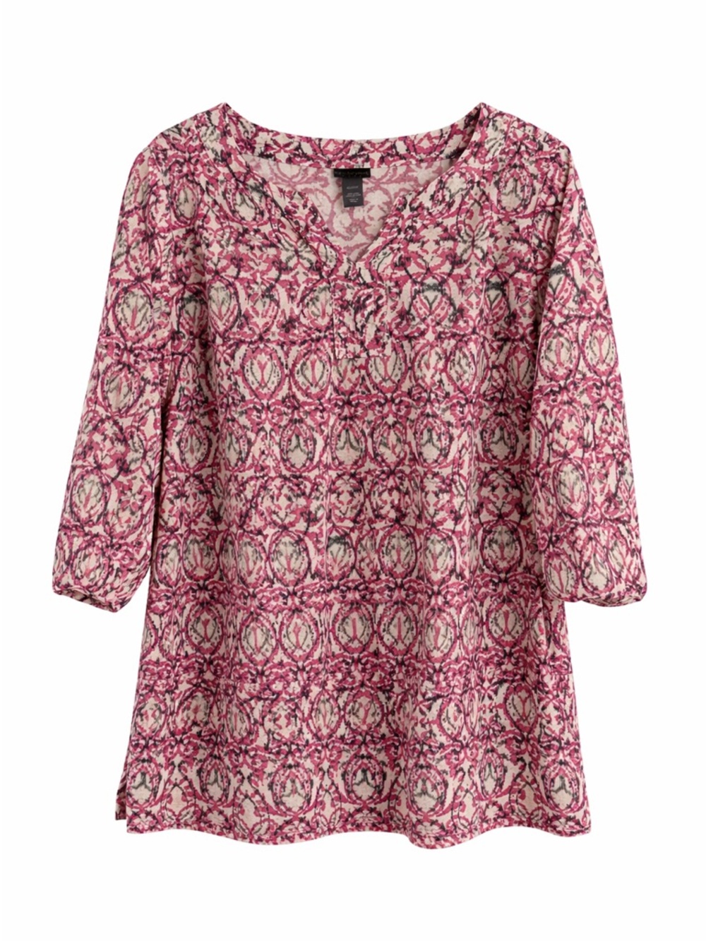 Lane Bryant Pink and Black Patterned Blouse